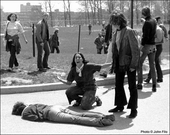 Kent State May 4, 1970 Mary Ann Vecchio beside the body of Jeffrey Miller. COPYRIGHT jOHN FILO