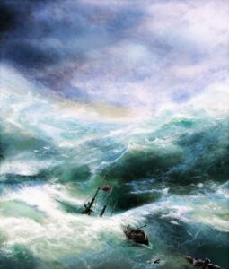 [בתמונה משמאל: סירת הצלה בים סוער - ההיסחפות אל תוך הכאוס... יוצר התמונה משמאל: IVAN AIVAZOVSKY. לעוגן ברשת, לחצו כאן]