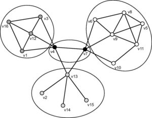 [בתמונה: מפת רשת של מתווכים/ברוקרים בארגון (צבועים שחור, במרכז). המקור: Starling David Hunter III, לינקדאין]