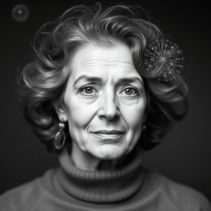 [בתמונה: מרגרט ויטלי. התמונה עובדה במערכת הבינה המלאכותית של Wonder AI]