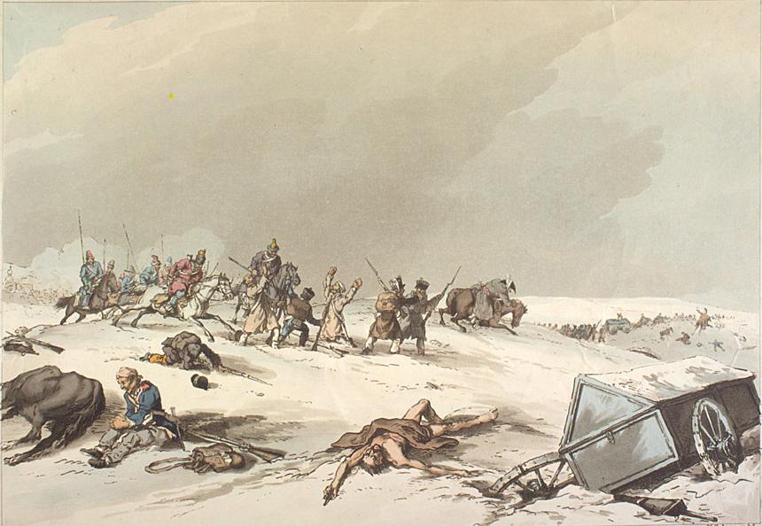[בתמונה: החורף הרוסי מכלה ו'שורף' את שארית הסוציו-אנטרופיה של 'הגראנד ארמה' של נפוליאון... התמונה היא נחלת הכלל]