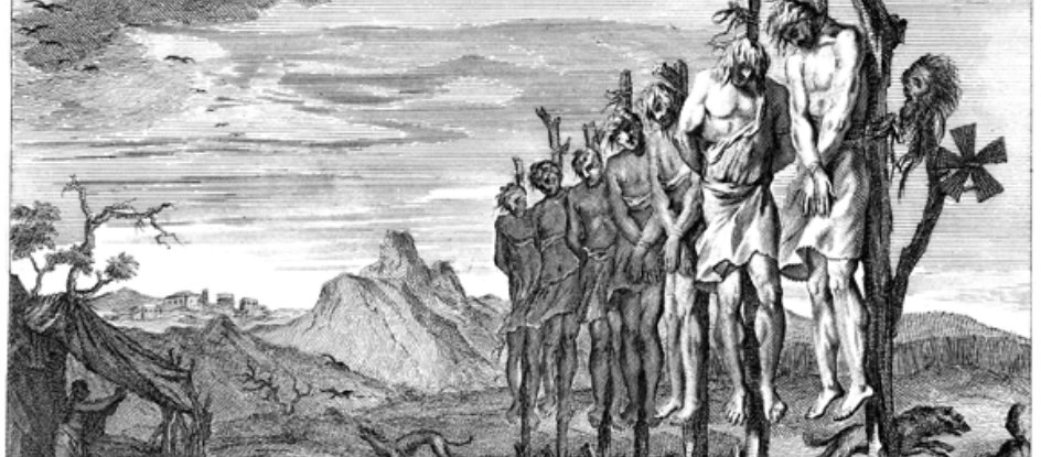 [בתמונה: שבעת בני שאול שנתלו על ידי הגבעונים, ורצפה בת איה שומרת עליהם | פייר מורטייר, שנת 1700. התמונה היא נחלת הכלל]