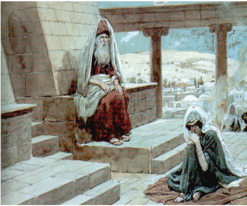 [בתמונה: עלי וחנה (תפילת חנה) ... בעל הזכויות בתמונה זו לא אותר. לכן, השימוש נעשה לפי סעיף 27א' לחוק זכויות יוצרים. בעל הזכויות הראשי, אנא פנה ל: yehezkeally@gmail.com]