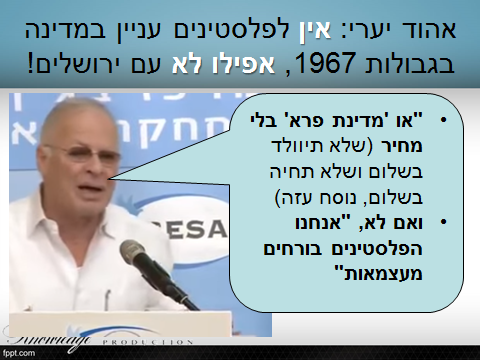 אהוד יערי - אין לפלסטינים אינטרס במדינונת...
