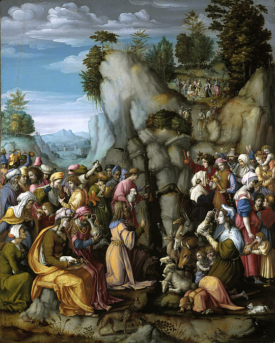 [בתמונה: משה מכה בסלע, ציור מאת פרנצ'סקו אוברטיני; הציור הוא ברשות הציבור]