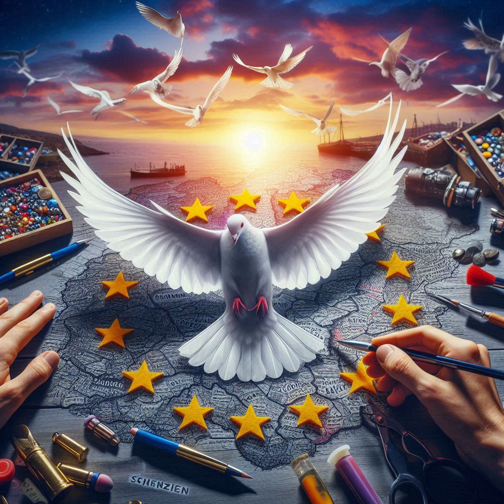 [בתמונה: אמנת שנגן - החלום ושברו... התמונה עובדה במערכת הבינה המלאכותית של DALL·E ב- Microsoft Bing]