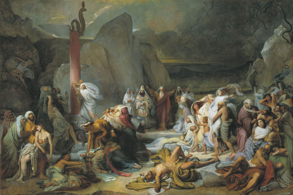 [בתמונה: נחש הנחושת, ציור של הצייר הרוסי-נוצרי פיודור ברוני... התמונה היא נחלת הכלל]