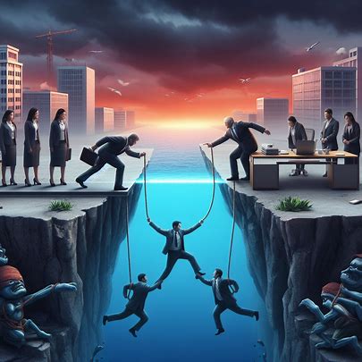 [בתמונה: הפער שבי אחריות לסמכות... התמונה עובדה במערכת הבינה המלאכותית של DALL·E ב- Microsoft Bing]