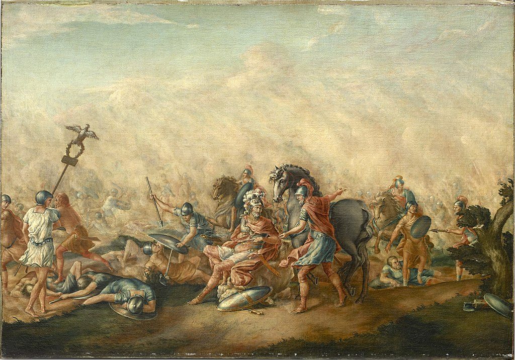[בתמונה למעלה: מותו הקונסול השני, לוקיוס אמיליוס פאולוס שפיקד על הצבא הרומי המובס בקרב קאנה. היוצר: John Trumbull, משנת 1773, התמונה היא נחלת הכלל]