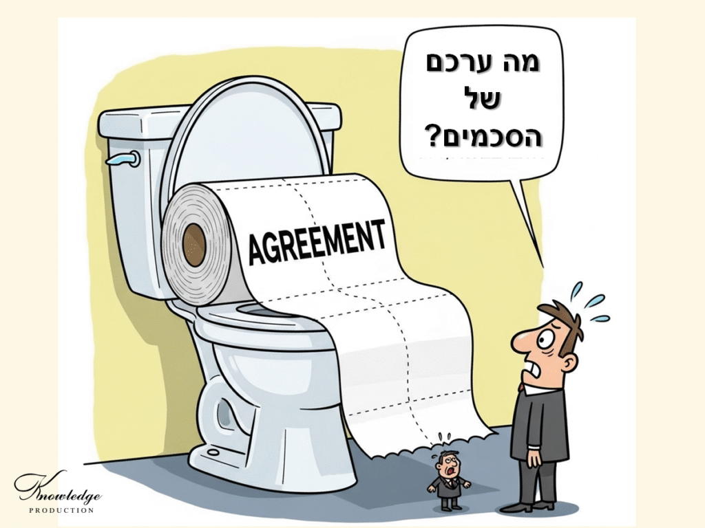 [בתמונה: מה ערכם של הסכמים? האמת, לא הרבה...התמונה עובדה במערכת הבינה המלאכותית Gemini' של גוגל]