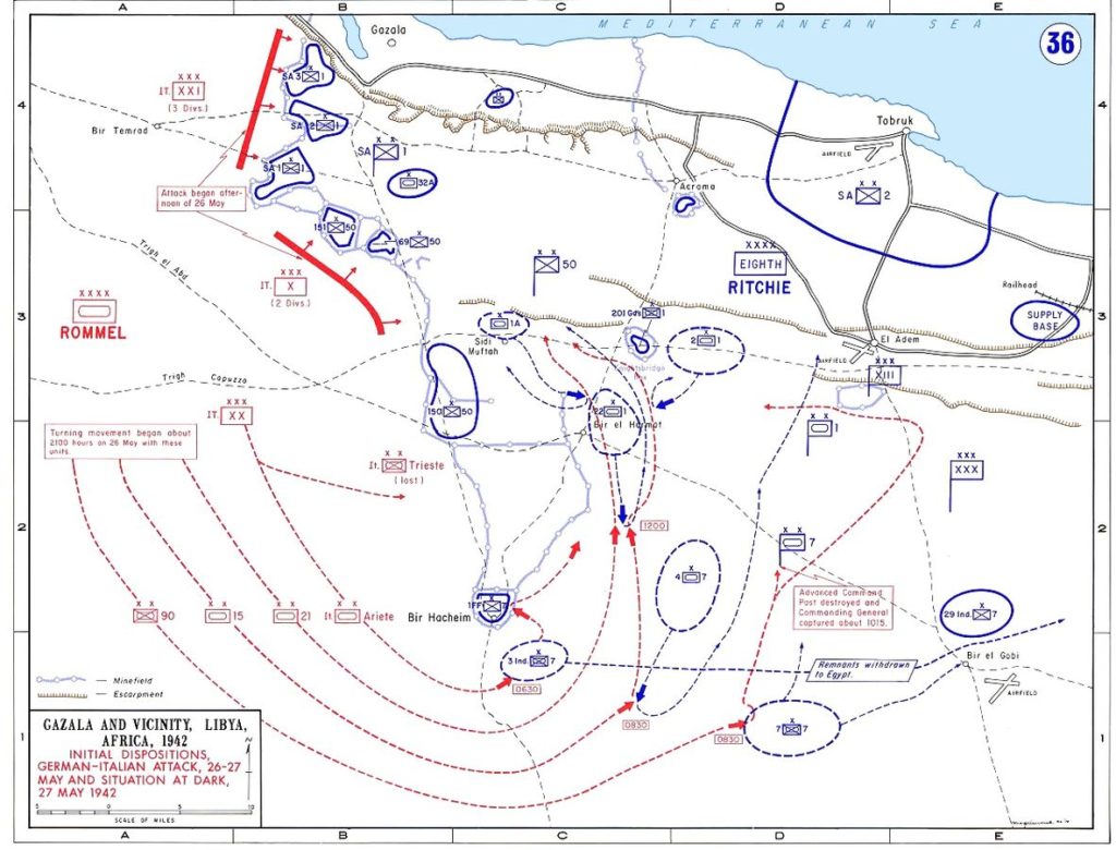 [בתמונה: מפת המצור על טוברוק. המפה היא נחלת הכלל]