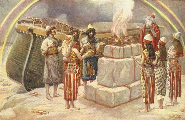 [Picture: Noah's Sacrifice. watercolor circa 1896–1902 by James Tissot]