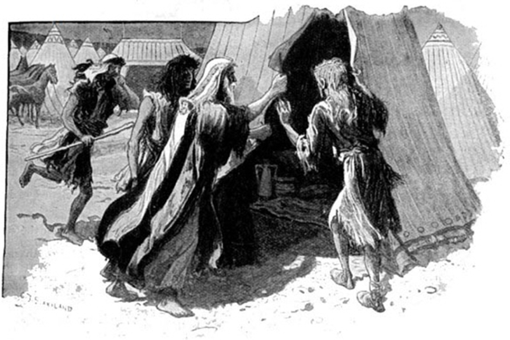 [In the picture: The lepers went into a tent. illustration by Charles Joseph Staniland (1838–1916)]