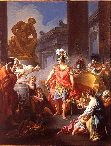 [בתמונה: אלכסנדר הגדול חותך את הקשר הגורדי (1767) מאת ז'אן פרנסואה גודפרוי. התמונה היא נחלת הכלל]
