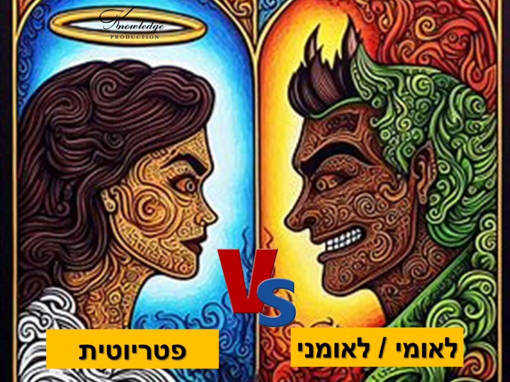 [באופן נוח למדי, בחוגים מסוימים, פוליטיים וסובייקטיביים, ה'צדיקים' הם בדרך כלל ה'פטריוטים', והיתר הם 'רק' לאומיים / לאומנים. התמונה עובדה במערכת הבינה המלאכותית של DALL·E ב- Microsoft Bing]