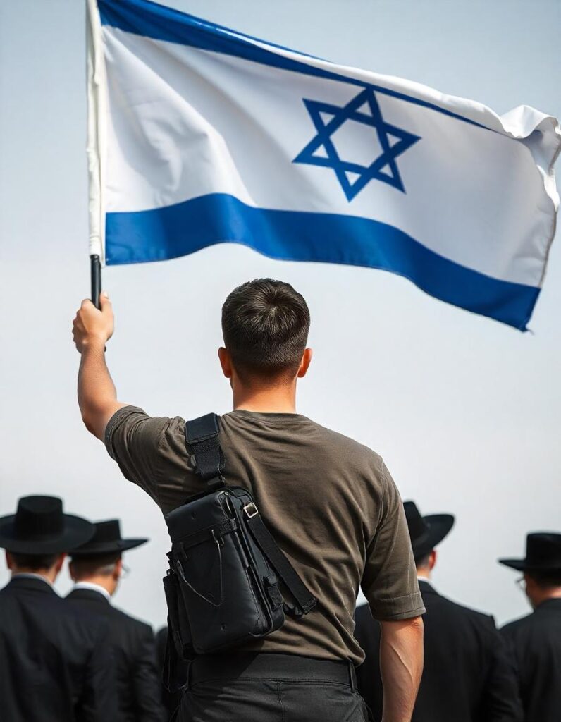 [בתמונה: בדלנות החרדים… התמונה עובדה במערכת הבינה המלאכותית Pikaso]