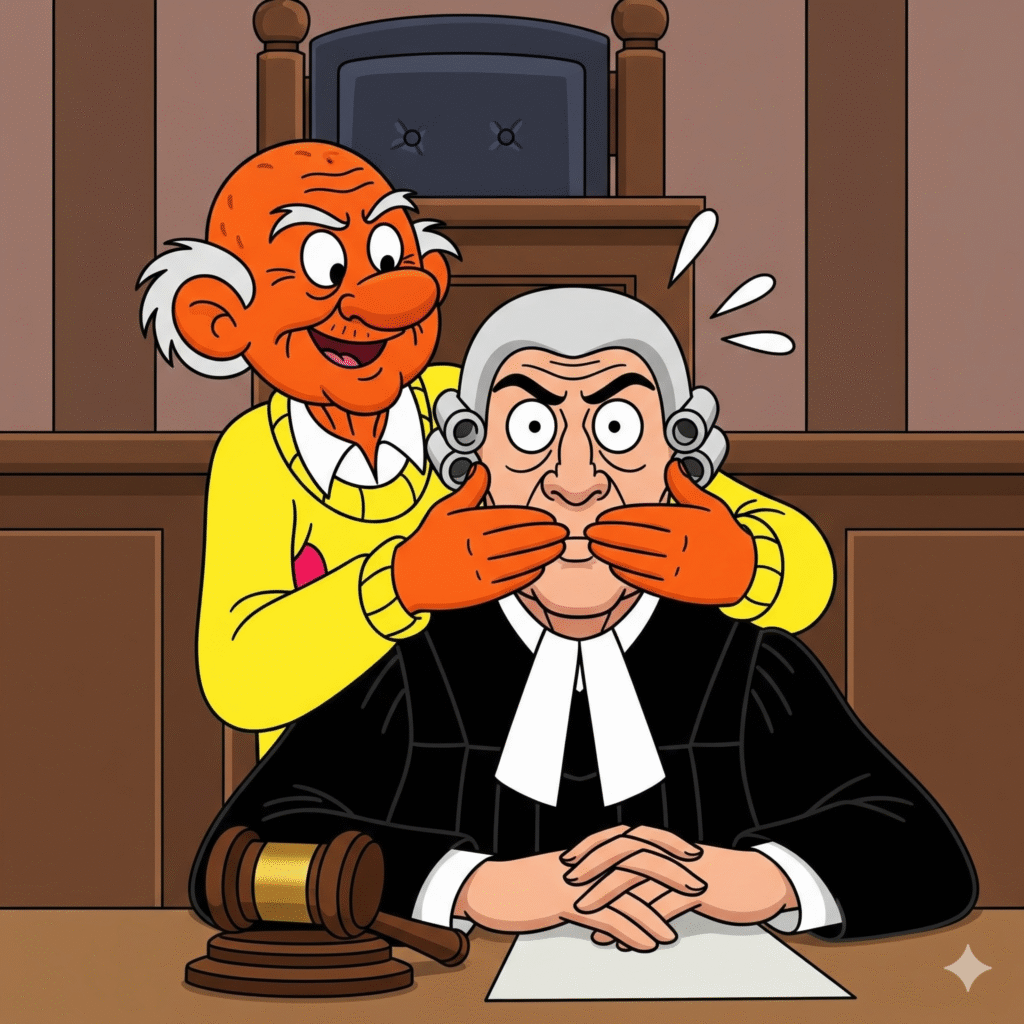 [בתמונה: הם משתיקים גם שופטים... התמונה עובדה במערכת הבינה המלאכותית Gemini' של גוגל]