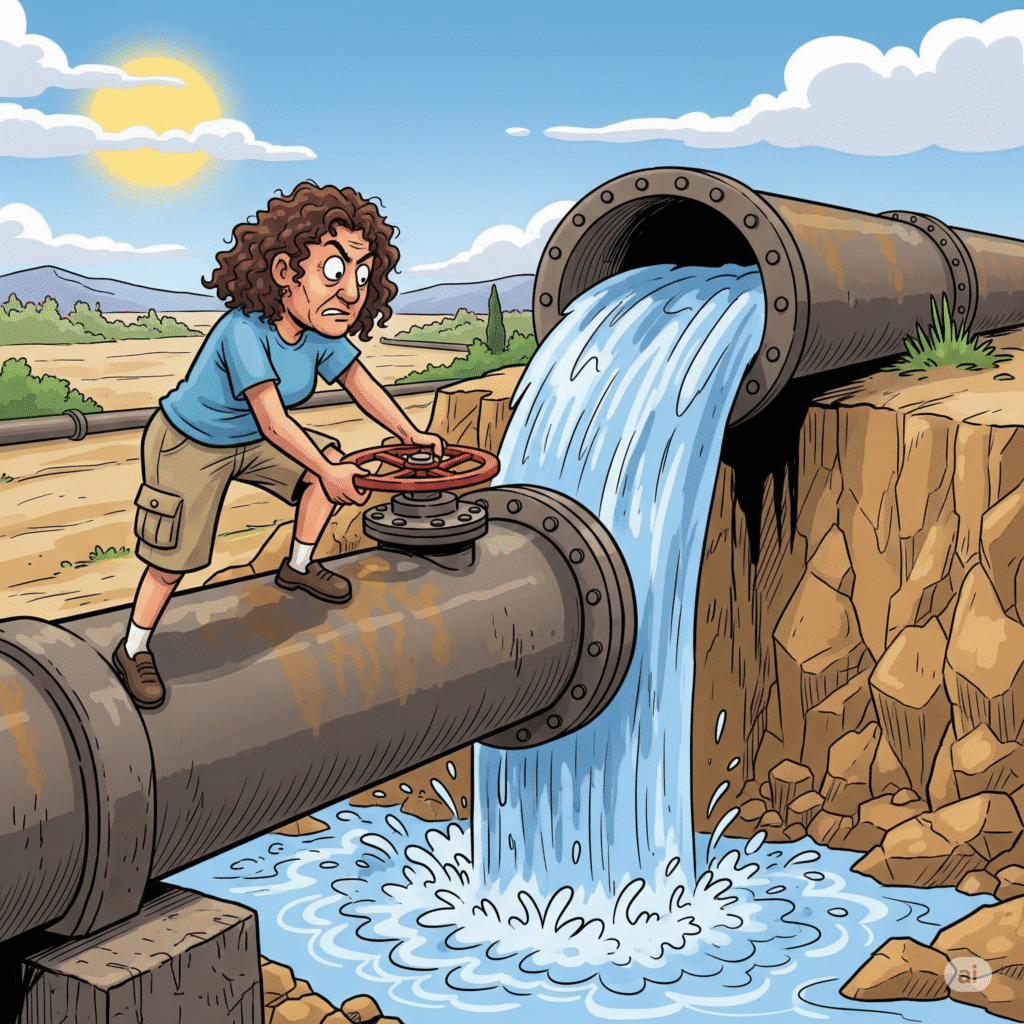 [בתמונה: למה לא סוגרים להם קצת את המים? התמונה עובדה במערכת הבינה המלאכותית Gemini' של גוגל]