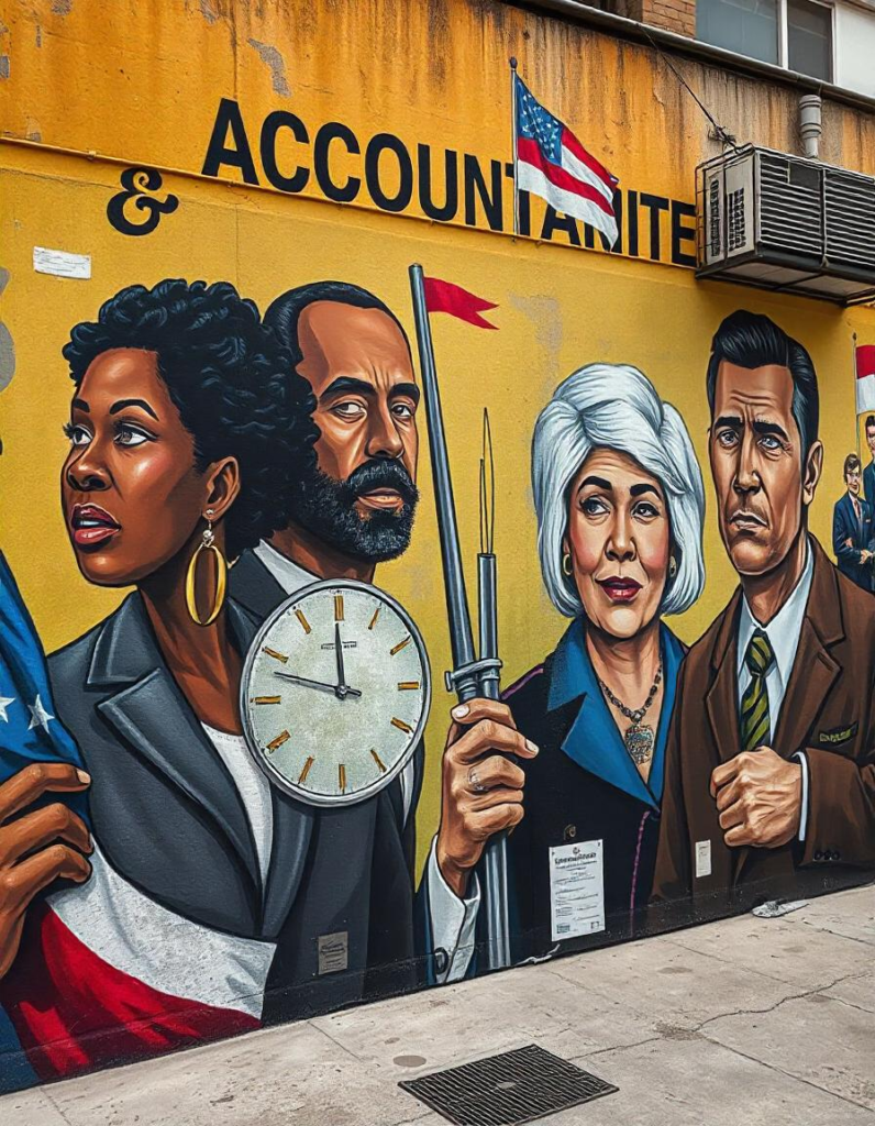 [בתמונה: אחריותיות (Accountability), מפתח לממשל תקין ולשיפור אמון הציבור. התמונה עובדה במערכת הבינה המלאכותית Pikaso]