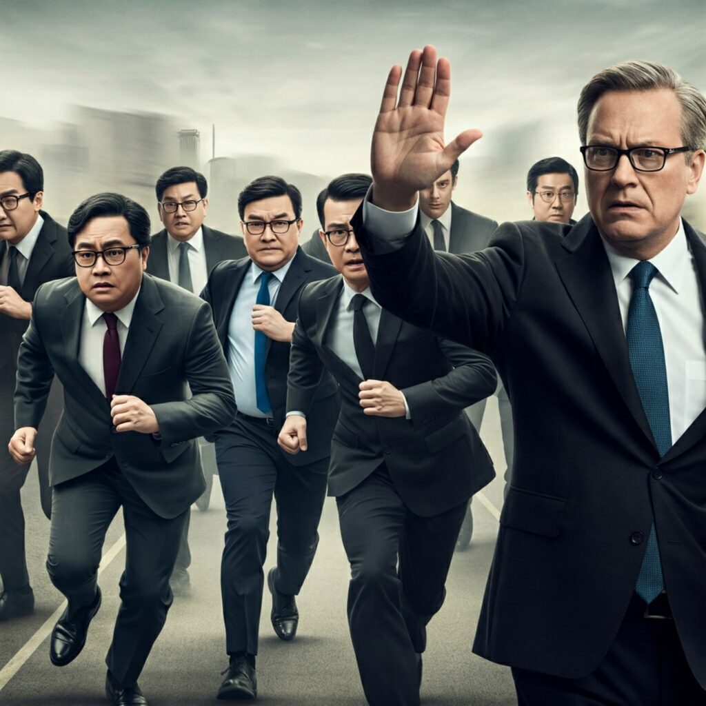 [בתמונה: "עיצרו, אי אפשר... יש מניעה משפטית!"… התמונה עובדה במערכת הבינה המלאכותית Gemini' של גוגל]