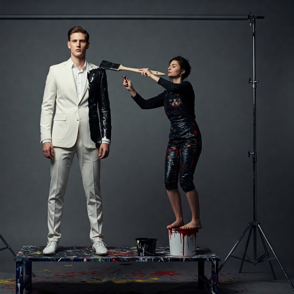 [בתמונה: שיימינג בראש חוצות בטרם חקירה. למה? התמונה עובדה במערכת הבינה המלאכותית Gemini' של גוגל]