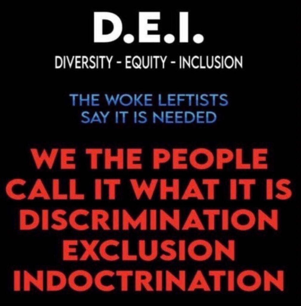 [בתמונה: נזקי ה- DEI… המקור: דף הטוויטר של Anti Woke Memes. אנו מאמינים כי אנו עושים בתמונה שימוש הוגן]