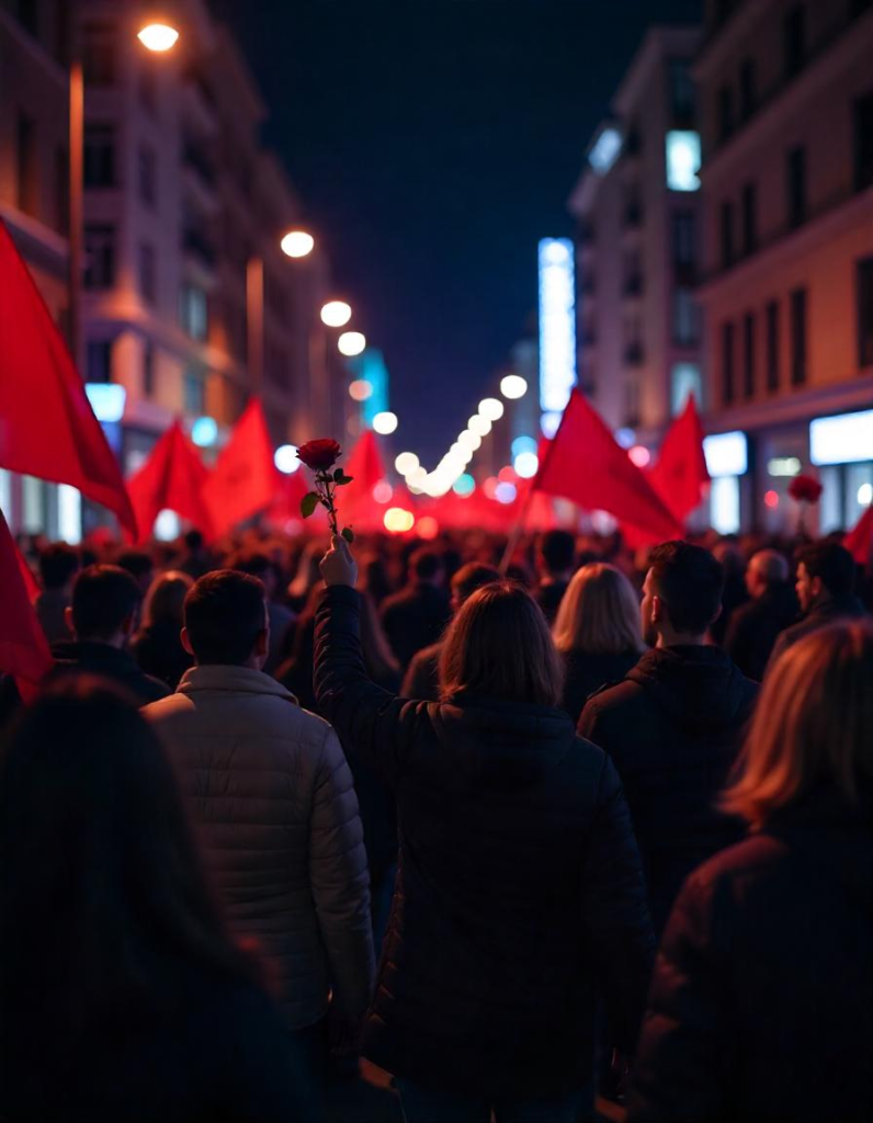 [בתמונה: מהפכת צבע… התמונה עובדה במערכת הבינה המלאכותית Pikaso]