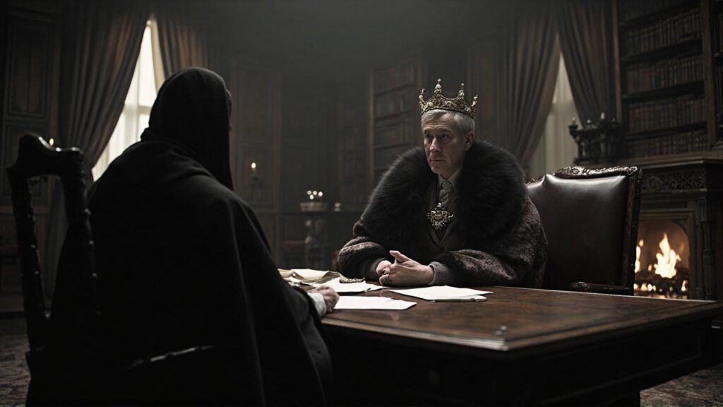 [בתמונה: המורשת השלטונית הבריטית הכירה בחיוניות מערכת היחסים הנאמנה והדיסקרטית בין השליט לבין איש הצללים הפועל בחשאי לסיכול אויבי השלטון… התמונה עובדה במערכת הבינה המלאכותית ideogram]