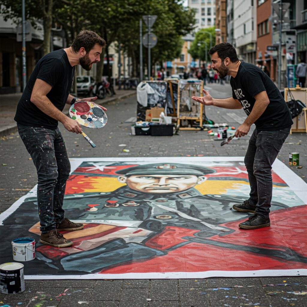 [בתמונה: המאבק על הזיכרון הקולקטיבי... התמונה עובדה במערכת הבינה המלאכותית Gemini' של גוגל]