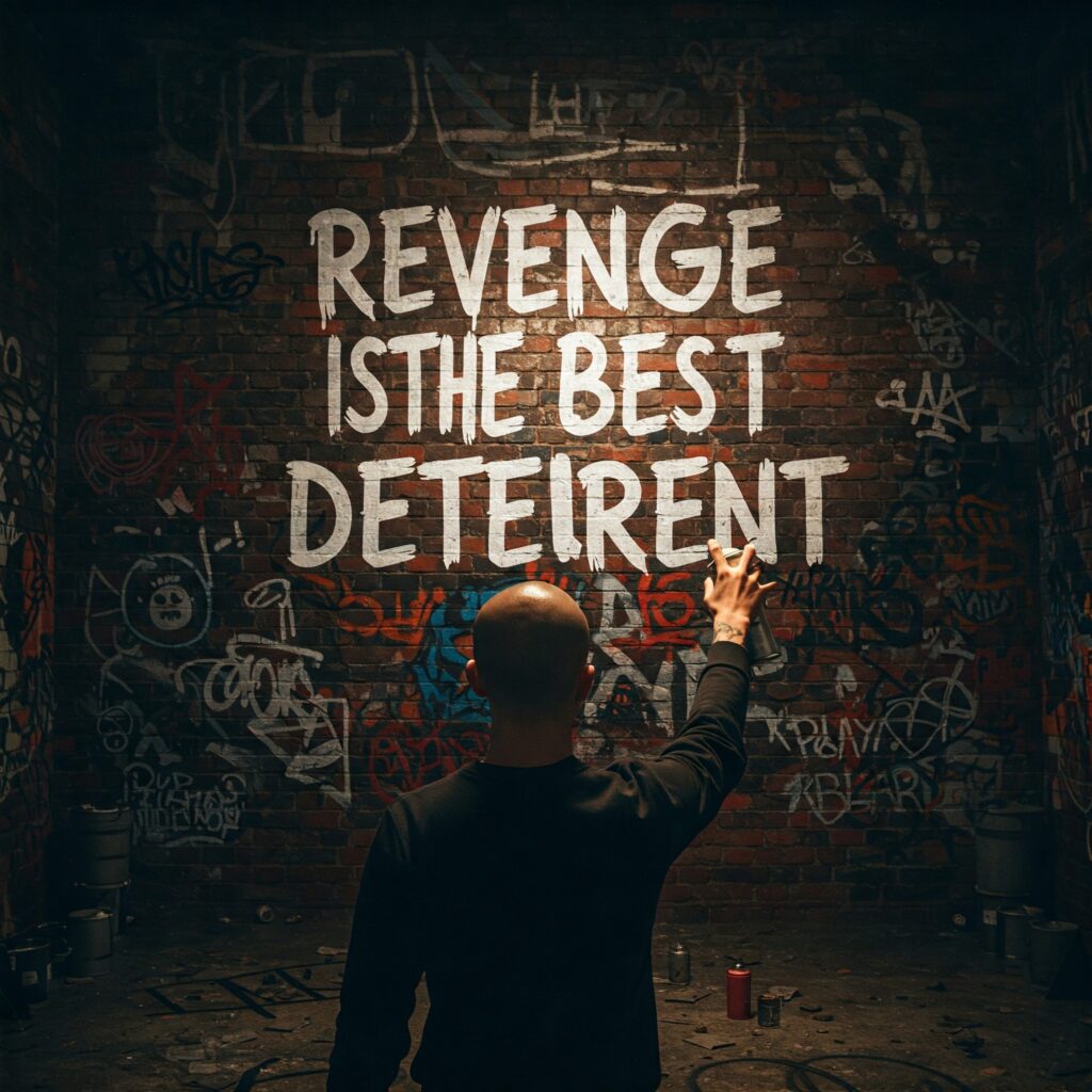 [בתמונה: נקמה, מוסר והרתעה: בין תודעה מערבית למציאות חברתית… התמונה עובדה במערכת הבינה המלאכותית Gemini' של גוגל]