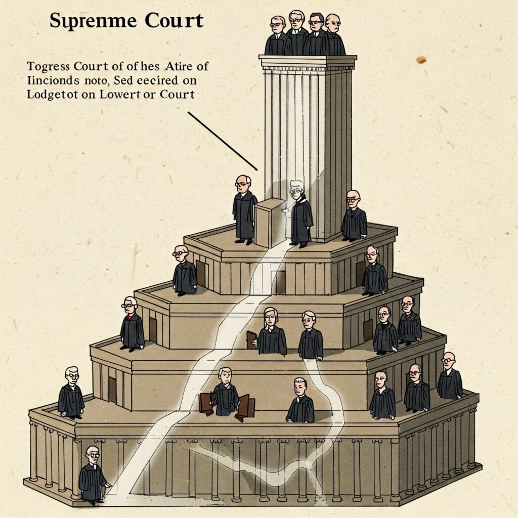 [בתמונה: האם הפוליטיזציה מחלחלת מבית המשפט העליון למחוזיים? ברור! התמונה עובדה במערכת הבינה המלאכותית Gemini' של גוגל]