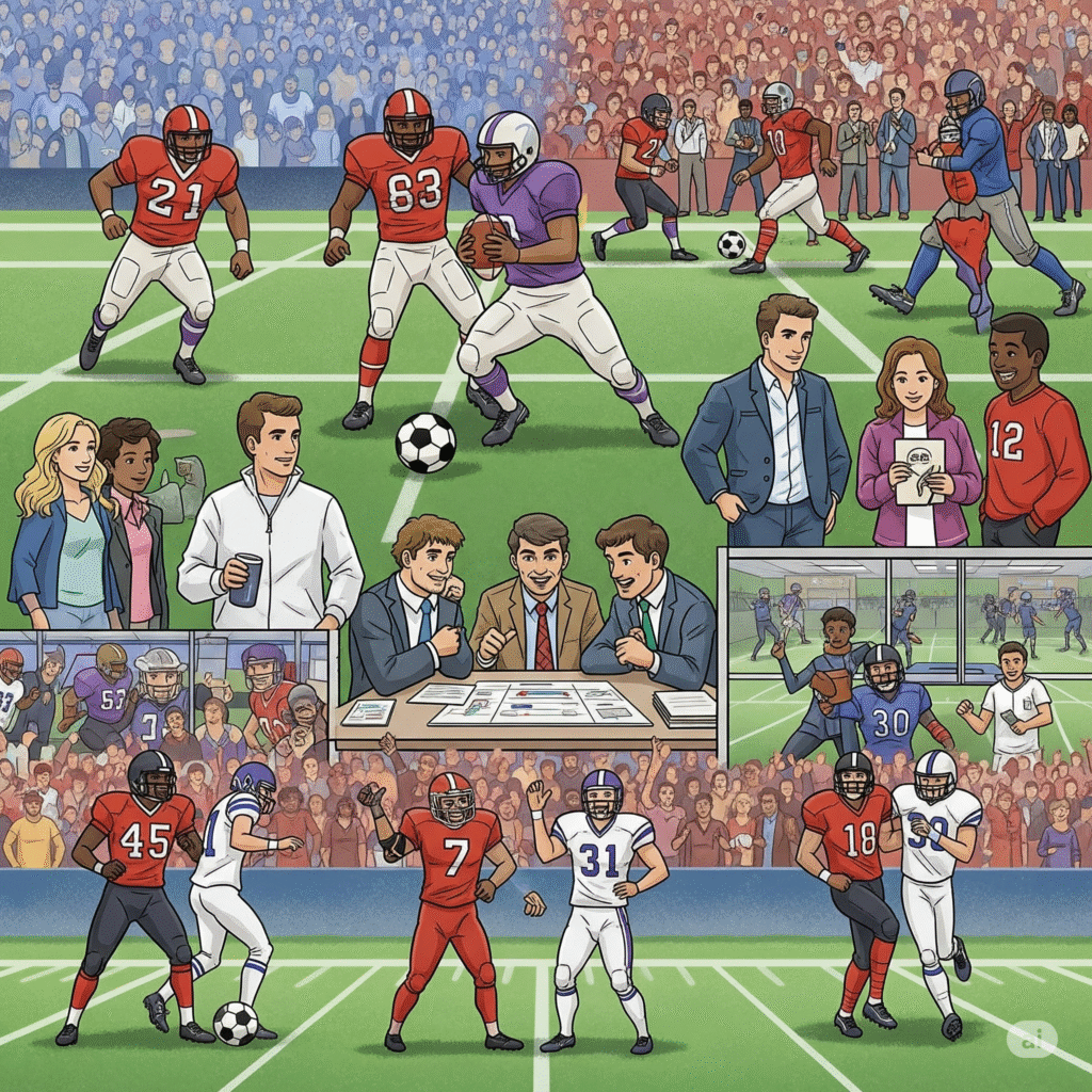 [בתמונה: אהדה לספורט כהבניה חברתית... התמונה עובדה במערכת הבינה המלאכותית Gemini' של גוגל]