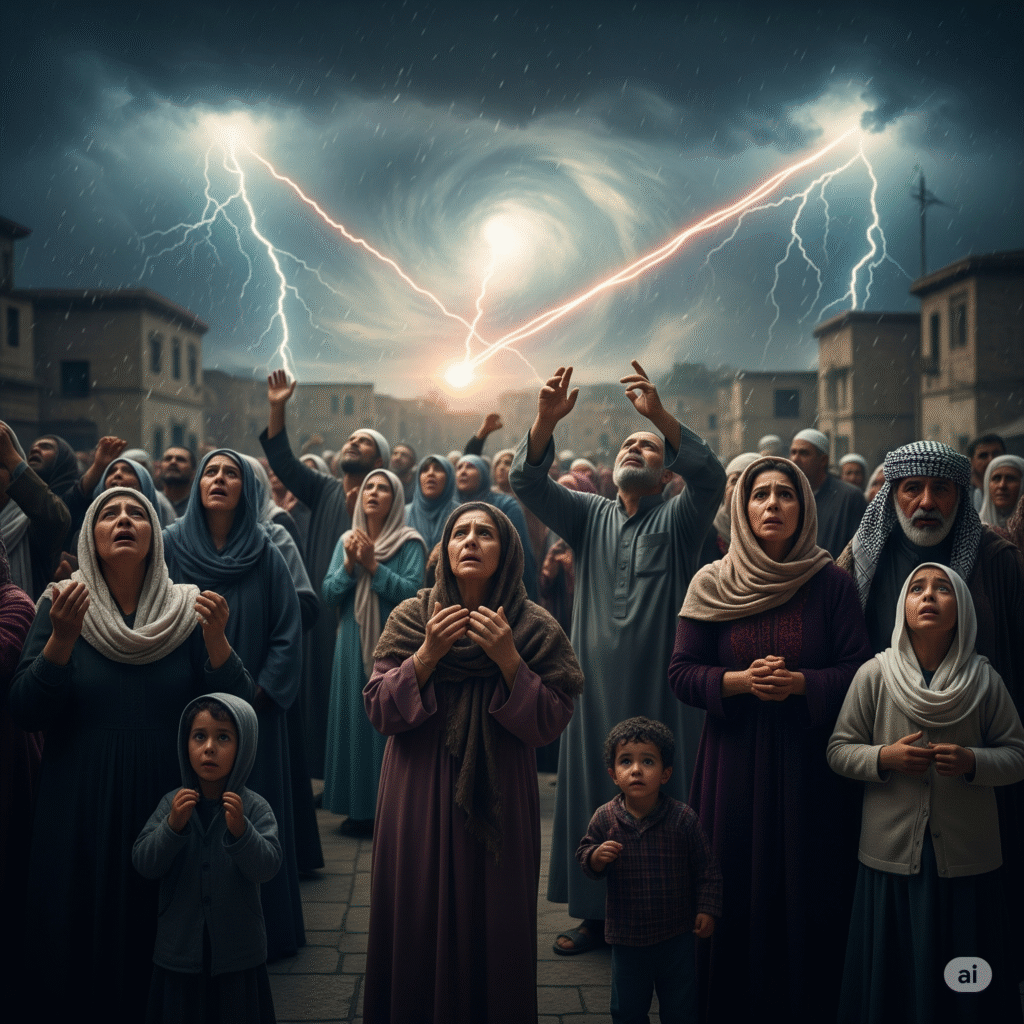 [בתמונה: הכרנו מספר אירועים שנתפסו כסימנים אלוהיים או כאותות משמים והובילו לפעולות משמעותיות מצד מאמינים מוסלמים. ההתנתקות הייתה אחת מאלה... התמונה עובדה במערכת הבינה המלאכותית Gemini' של גוגל]