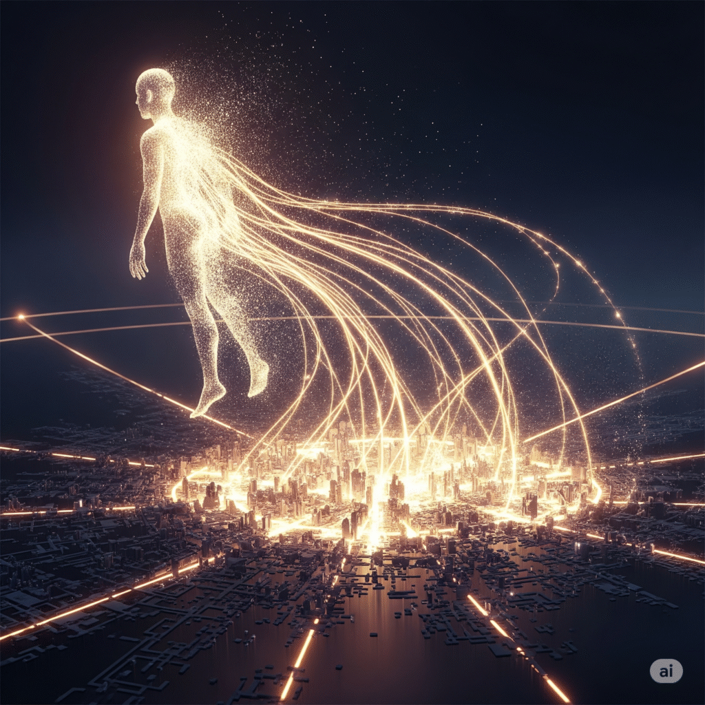 [בתמונה: מצב של אלטרואיזם קיצוני: הפרט מקריב עצמו לטובת הכלל... התמונה עובדה במערכת הבינה המלאכותית Gemini' של גוגל]