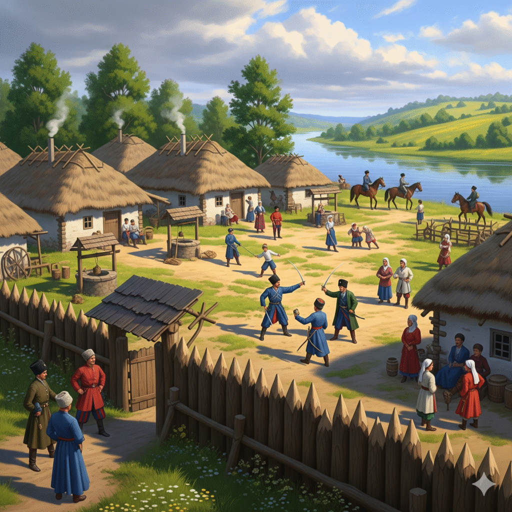 [בתמונה: "בחוגי השומר היה פעם רעיון נכון: ליצור 'מושבים קוזקיים' על גבולות הארץ... התמונה עובדה במערכת הבינה המלאכותית Gemini' של גוגל]