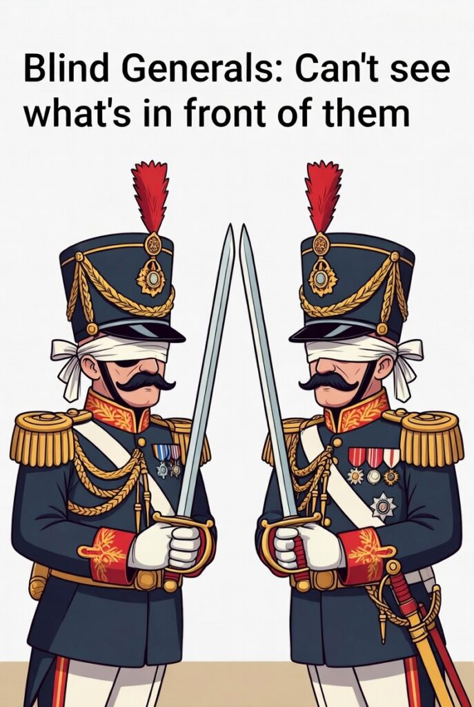 [בתמונה: עוורון מערכתי... התמונה עובדה במערכת הבינה המלאכותית של GROK]