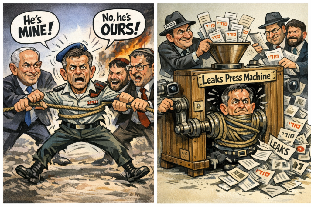 [בתמונה: לשבור את דוד זיני... התמונה עובדה במערכת הבינה המלאכותית של Copilot ב- Windowes]