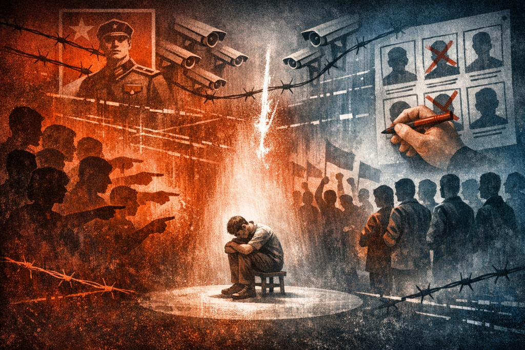 [בתמונה: החרם הופך לכלי של "המון דיגיטלי", ולא רק של מוסדות.... התמונה עובדה במערכת הבינה המלאכותית של Copilot ב- Windowes]