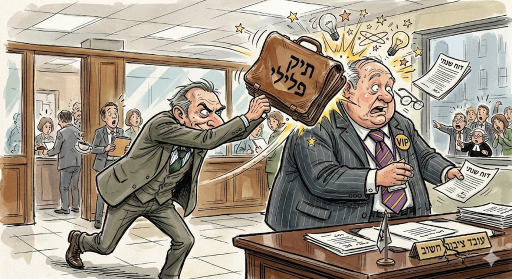 [בתמונה: שיטת התיק הפתוח... התמונה עובדה במערכת הבינה המלאכותית Gemini' של גוגל]