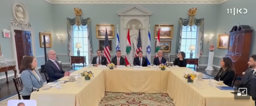 [בתמונה: מפגש השגרירים בוושינגטון. התמונה היא צילום מסך]