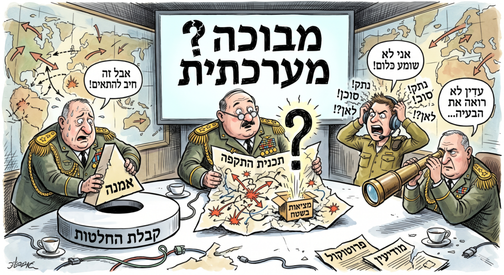 [בתמונה: בשלב זה, למרות הקשיים, לא צריכה להיות לצה"ל מבוכה מערכתית... התמונה עובדה במערכת הבינה המלאכותית Gemini' של גוגל] 