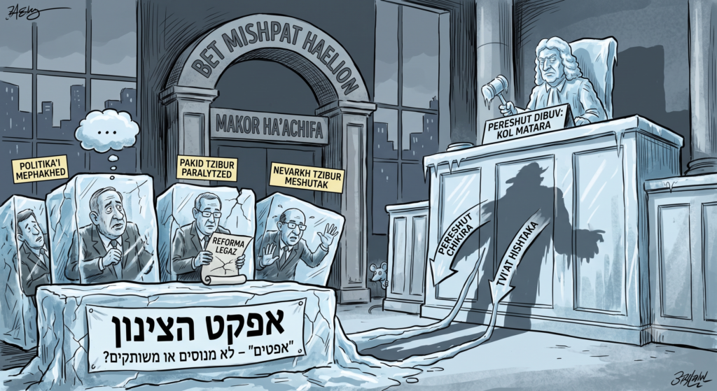 [בתמונה: מהו 'אפקט צינון' ומהן השלכותיו? התמונה עובדה במערכת הבינה המלאכותית Gemini' של גוגל]