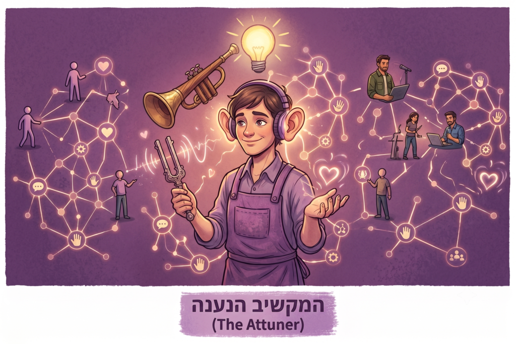 [בתמונה: המקשיב הנענה... התמונה עובדה במערכת הבינה המלאכותית Gemini' של גוגל]