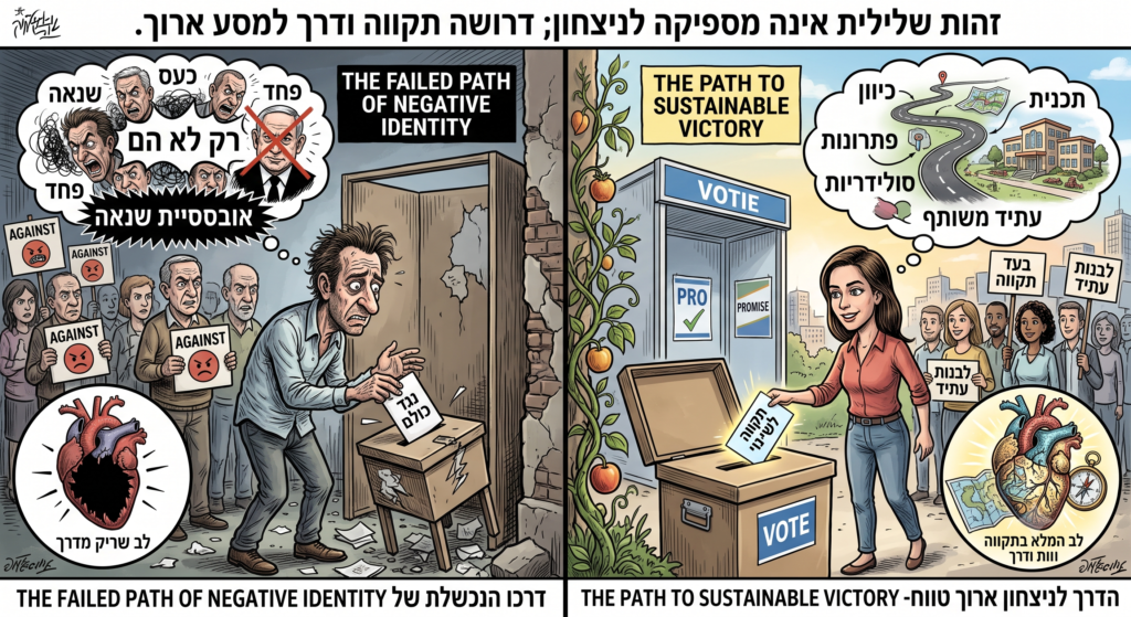 [בתמונה: זהות "שלילית": הם לא בהכרח יודעים במה הם תומכים, אבל הם יודעים היטב את מי הם שונאים.… התמונה עובדה במערכת הבינה המלאכותית Gemini' של גוגל]