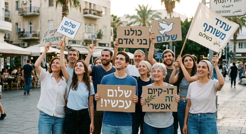 [בתמונה: התמימות הישראלית… התמונה עובדה במערכת הבינה המלאכותית Gemini' של גוגל]