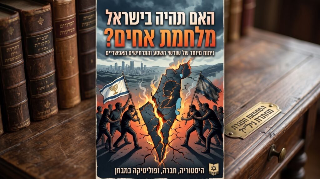 [בתמונה: האם תהיה בישראל מלחמת אחים? התמונה עובדה במערכת הבינה המלאכותית Gemini' של גוגל]